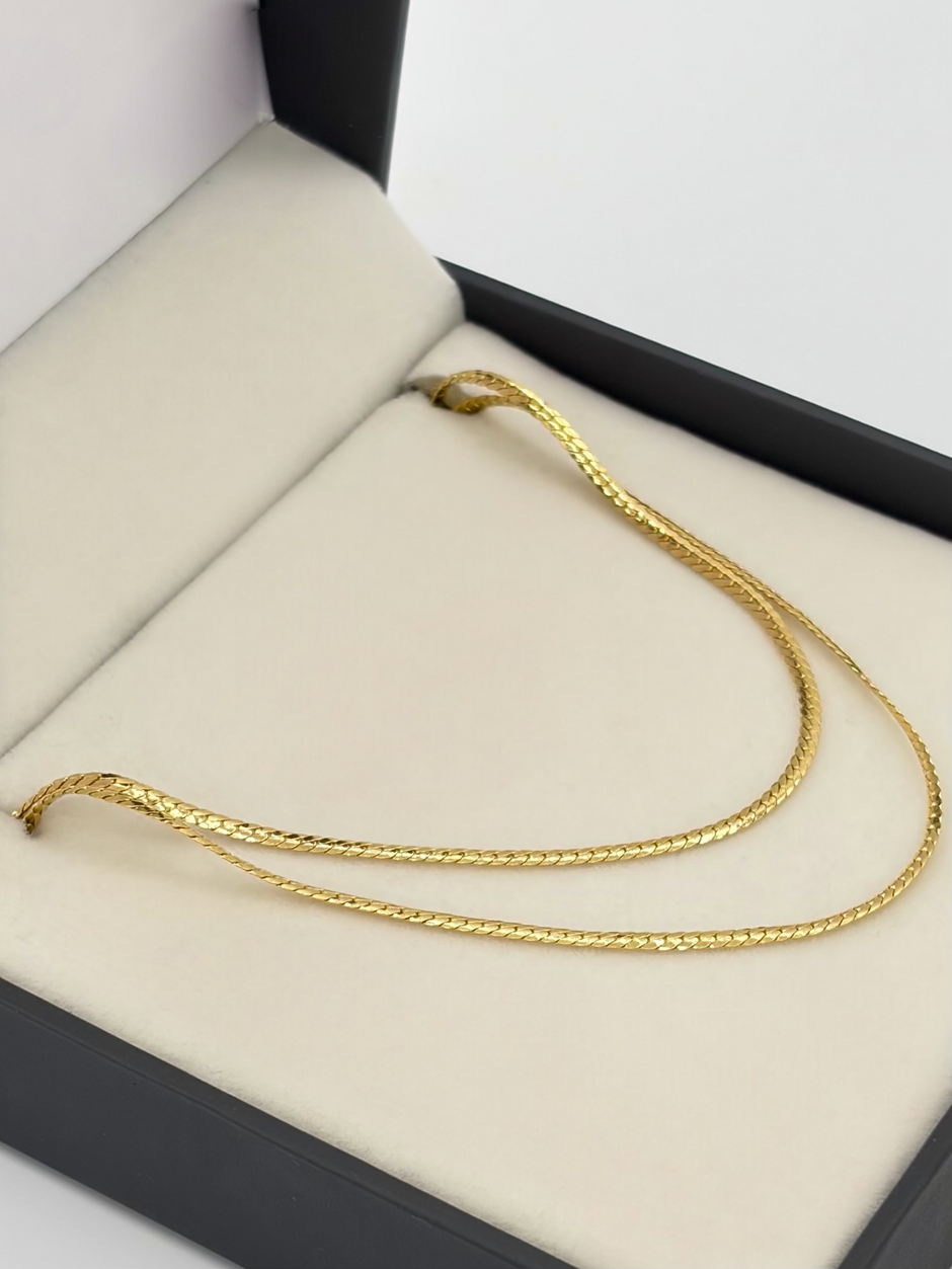 Cadena It cubana plana seguida Oro amarillo 18k 3,30 Gr / 2 mm / 60 Cm