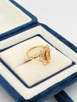 Anillo Virgen de guadalupe circones blancos  Oro amarillo y Oro rosa 18k / Talla 6 / 2,08 Gr