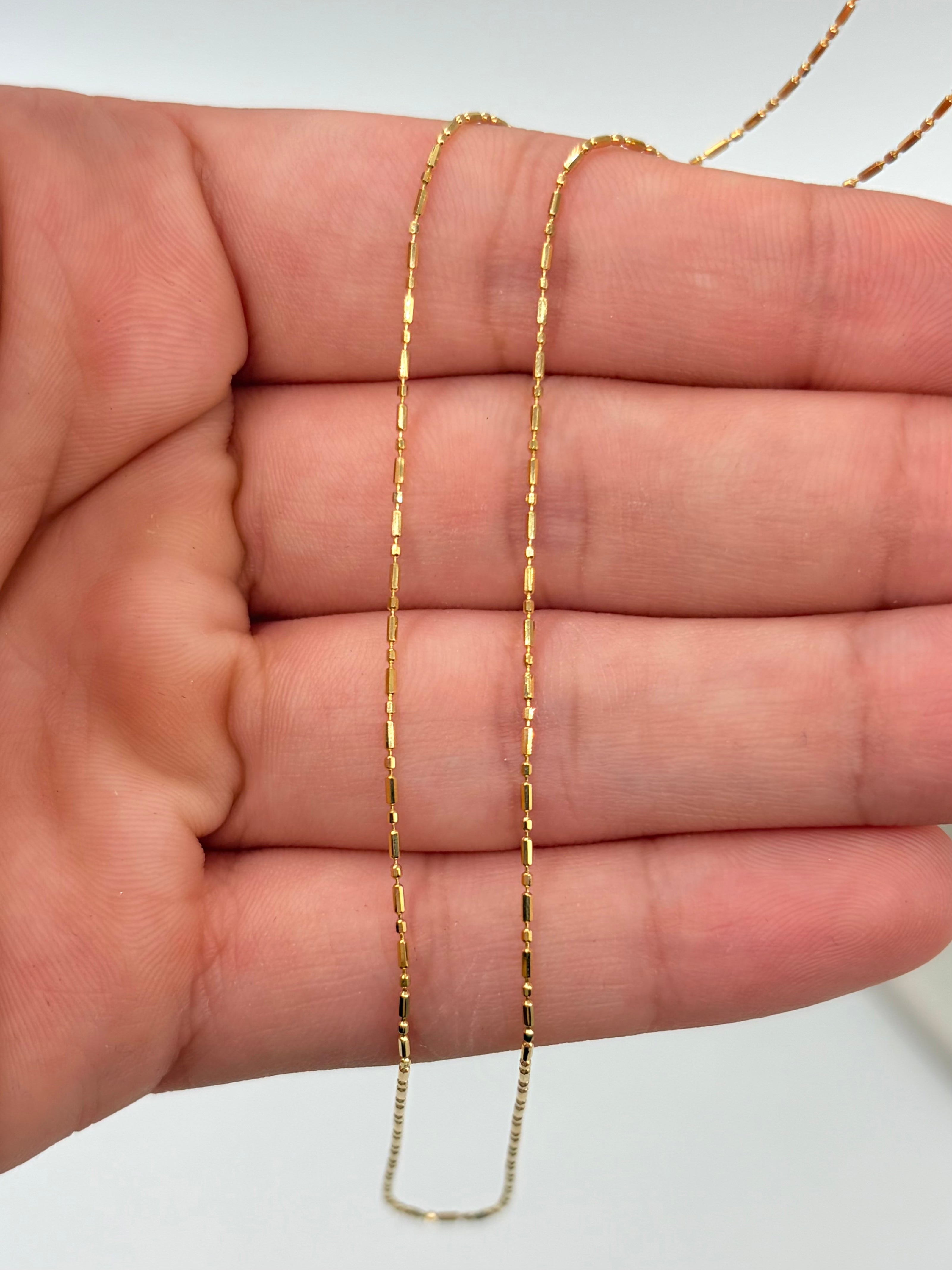 Cadena It mini palito balin Oro amarillo 18k 1,52 Gr / 1 mm / 50 Cm