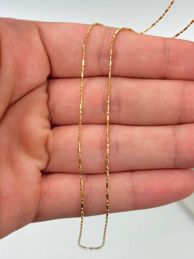 Cadena It mini palito balin Oro amarillo 18k 1,52 Gr / 1 mm / 50 Cm