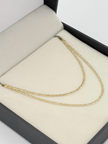 Cadena It escalera plana Tres oros 18k 1,68 Gr / 1 mm / 45 Cm