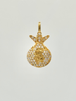 Dije Bolsa de dinero circones blancos  Oro amarillo 18k 2,35 Gr / 1,5 Cm