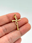 Dije cruz curva circones blancos Oro amarillo 18k 0,94 Gr / 2,5 Cm