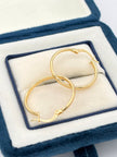 Candonga Redonda semi plana lisa Oro amarillo 18k 1,38 Gr / 2 Cm