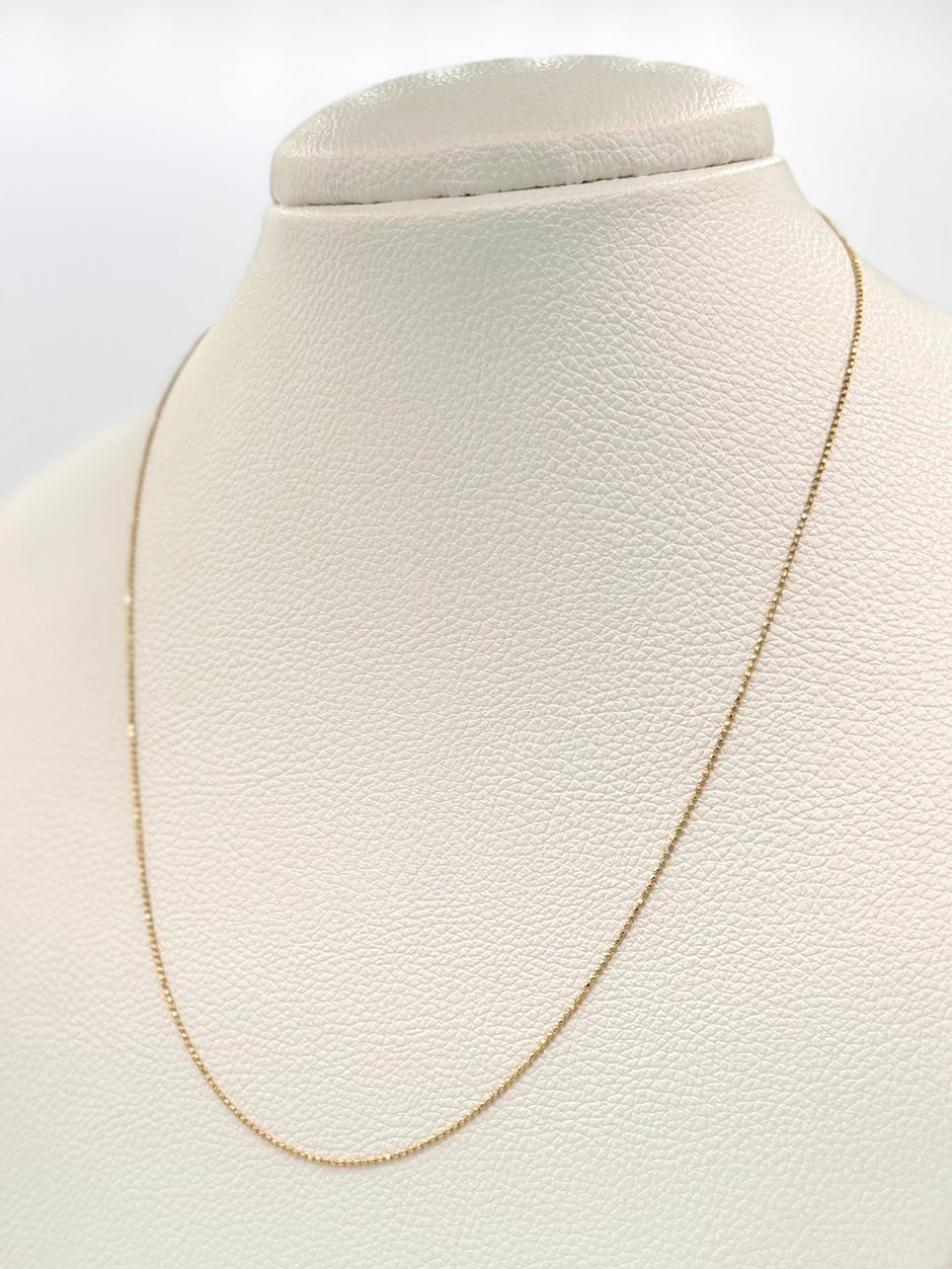 Cadena It Mini militar Oro amarillo 18k +1 / 2,10 Gr / 1,0 mm / 50 Cm