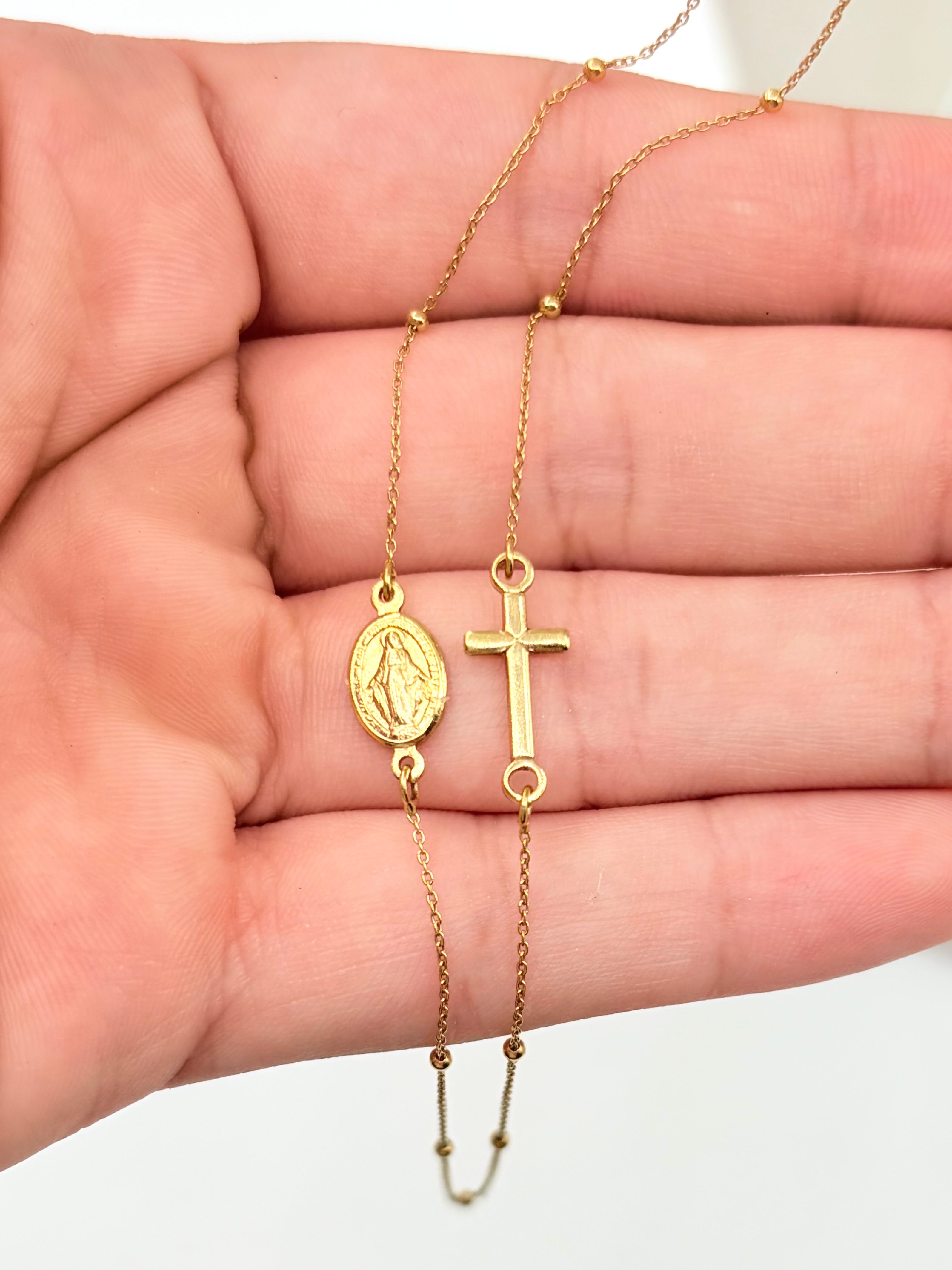 Cadena It tipo denario con balineria lisa Oro amarillo 18k 2,01 Gr / 1,0 mm / 40 Cm