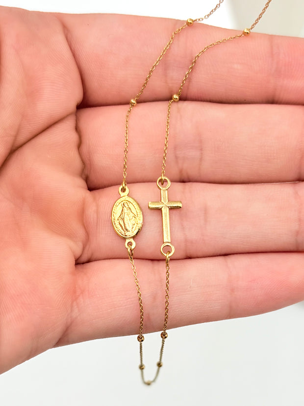 Cadena It tipo denario con balineria lisa Oro amarillo 18k 2,01 Gr / 1,0 mm / 40 Cm